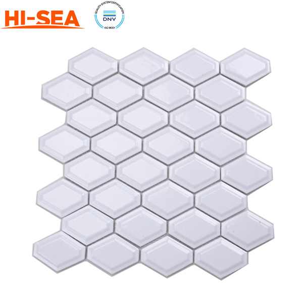 Diamond Mosaic White Ceramic Tile